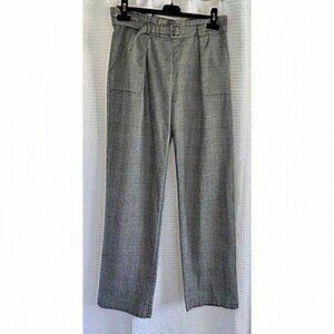 Womens Onze Montréal paper bag houndstooth black white trouser pants? Sz medium